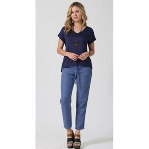 Womens Casual V-Neck Short Sleeve Top Medium